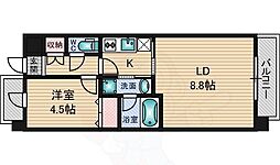 プレジオ江坂 1LDKの間取図画像