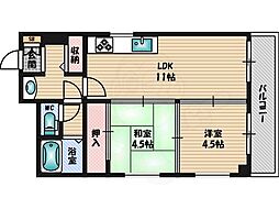 コアロード桃山台 2LDKの間取図画像