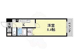 フロンツォーネ 1Kの間取図画像