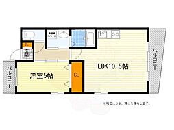 ベラヴィータ 1LDKの間取図画像