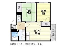 ファミーユ南が丘D棟 2LDKの間取図画像