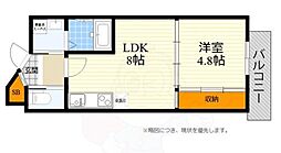 ル・レーヴ江坂 1LDKの間取図画像