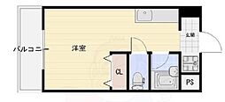 No.3ハイツスリーアロー ワンルームの間取図画像