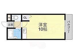 エリアント豊川 ワンルームの間取図画像