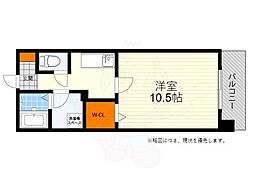 TMKEsaka 1Kの間取図画像