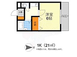 グリーンヒル江坂 1Kの間取図画像