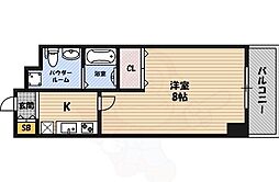 S-FORT江坂リベルツ 1Kの間取図画像