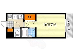 サントレノ箕面 1Kの間取図画像