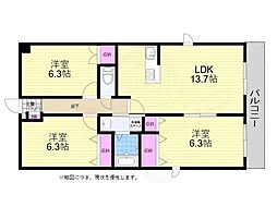 パレロイヤル 3LDKの間取図画像