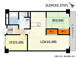 グランディール小山 2LDKの間取図画像