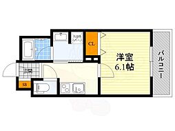 ゲートコート豊中 1Kの間取図画像