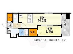 サンレムート江坂3rd 1LDKの間取図画像