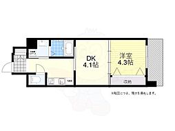 LIVEGARDENESAKA8 1DKの間取図画像