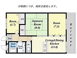 パークハイツアイリス5 3LDKの間取図画像