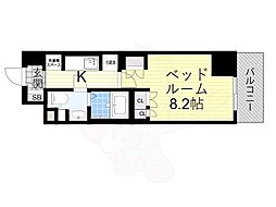 COMFORIA江坂 1Kの間取図画像