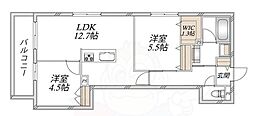 (仮称)豊中市中桜塚2丁目ヘーベルメゾン 2LDKの間取図画像