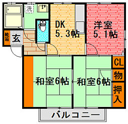 ジェネスT 3DKの間取図画像