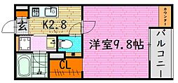 Agathon1636 1Kの間取図画像