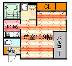 ALIVIOII 1Kの間取図画像