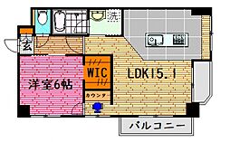 ノーブル原 1LDKの間取図画像