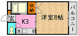 東子ハイツa 1Kの間取図画像