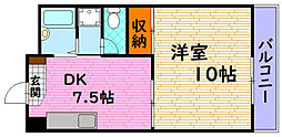フィレンツェ2 1DKの間取図画像