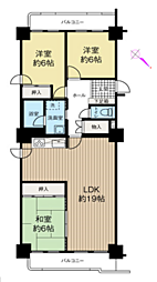 ロジェ末広 3LDKの間取図画像