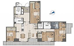 スカイプラザユーカリが丘ウエストタワー 4LDKの間取図画像