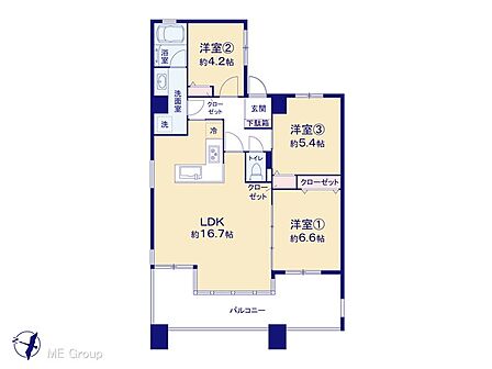 3LDK 間取り