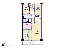 ハイラーク千葉 3LDKの間取図画像