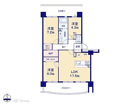 3LDK 間取り
