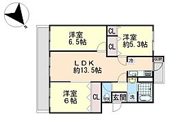 千葉ファミリータウン7号棟 3LDKの間取図画像