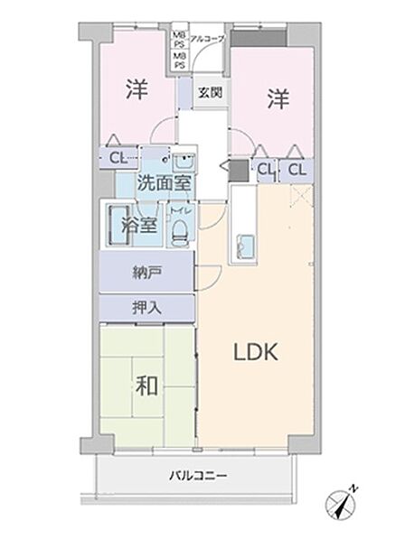 3LDK 間取り