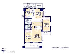 ライオンズガーデン北習志野 4LDKの間取図画像