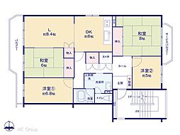 フドウ西船橋ハイツ1号棟 4LDKの間取図画像