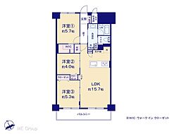 ウェルフェアグリーン船橋 3LDKの間取図画像