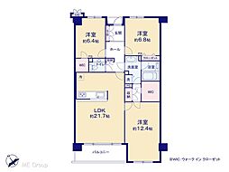 グラン津田沼ヒルズ 3LDKの間取図画像