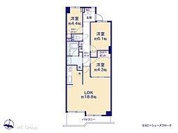 東急ドエルアルス西千葉 3LDKの間取図画像