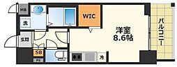 プレサンス名古屋菊井セルカ 10階ワンルームの間取り