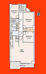 東急ドエルアルス西千葉 3LDKの間取図画像