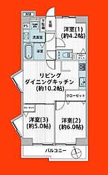 コスモ稲毛ロイヤルステージ 3LDKの間取図画像