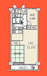 パスコグランドマンション青梅 2LDKの間取図画像