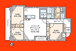 セザール南小岩 3LDKの間取図画像