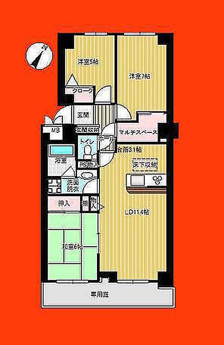 3LDK 間取り