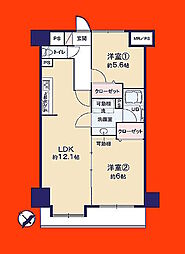 アーバンヒルズ四街道 2LDKの間取図画像
