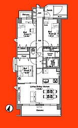 千葉パークハウス 3LDKの間取図画像