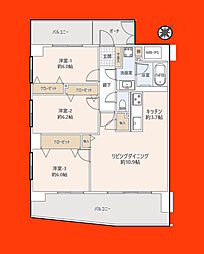 ライオンズマンション市川広尾 3LDKの間取図画像