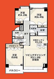 パークハウス新松戸311 3LDKの間取図画像