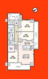 ペルル松戸MABASHI 3LDKの間取図画像