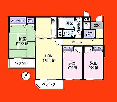 3LDK 間取り